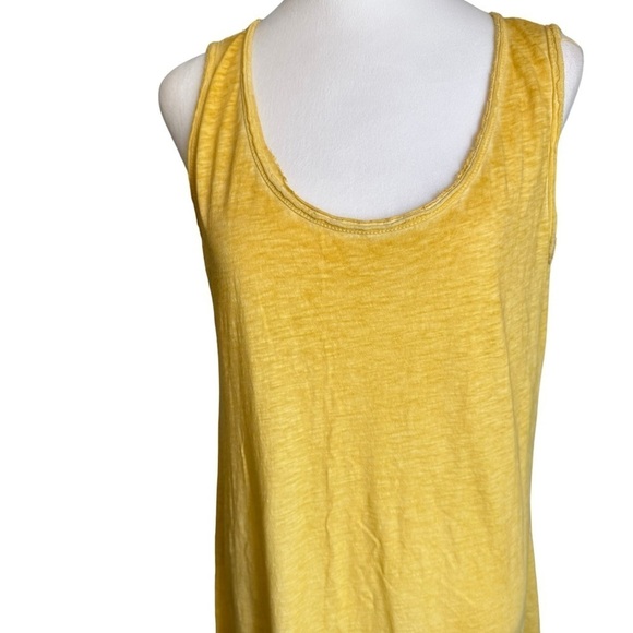 7 Agosto 100% Cotton Yellow Eyelet Hem Sleeveless High Low Maxi Dress size M - Picture 4 of 17